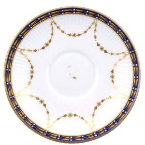 English Porcelain Saucer Gilt Royal Worcester Oxford Marked Period 19th Century