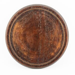 Chinese Guangxu Carved Wood Brown Stand Circle Base Qing Period 20th Century