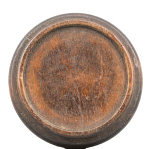 Chinese Carved Wood Stand for Vase Brown Circle Qing Period 19th C