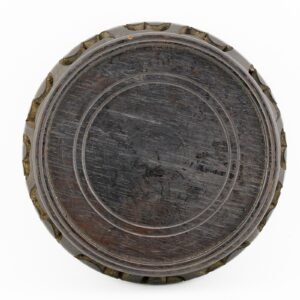Chinese Carved Wood Stand Circle Legged Scroll Qing Period 20th Century