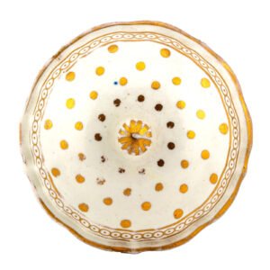 England Porcelain Caughley Worcester Cover for Teapot White Gilt Enamel 18th C