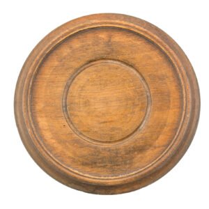 Chinese Carved Wood Stand for Vase Circle Brown Qing Period 19th C