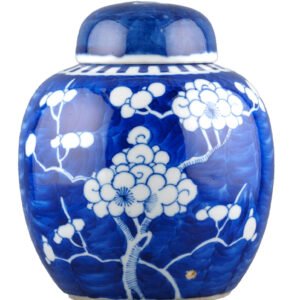 Chinese Guangxu Porcelain Ginger Jar Cover Blue White Qing Mark 19th Century