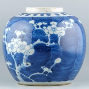 Chinese Porcelain Blue White Ginger Jar Late Qing Marked 19th Century