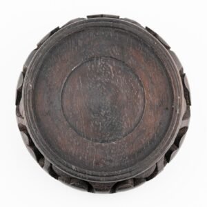 Chinese Carved Wood Stand Circle Legged Scroll Qing Period 20th Century