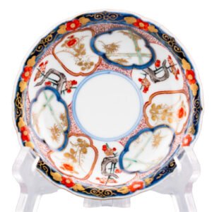 Chinese Qianlong Porcelain Saucer Imari Three Gentleman of Winter Gilt Qing 18th