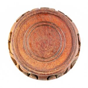 Chinese Carved Wood Stand Circle Legged Scroll Qing Era 20th Century