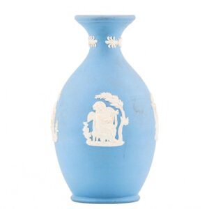 England Jasperware Vase Pottery Wedgwood Blue Classical Reliefs Middle 20th C