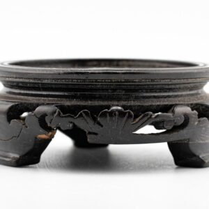 Chinese Carved Wood Stand Circle Legged Scroll Qing Period 20th Century