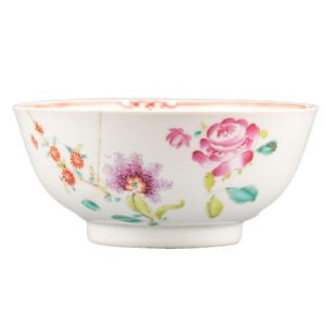 Chinese Qianlong Porcelain Bowl Famille Rose Peony Dynasty Qing 18th Century
