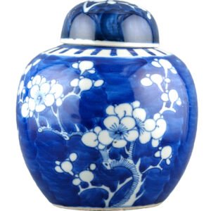 Chinese Guangxu Porcelain Ginger Jar Cover Blue White Qing Mark 19th Century