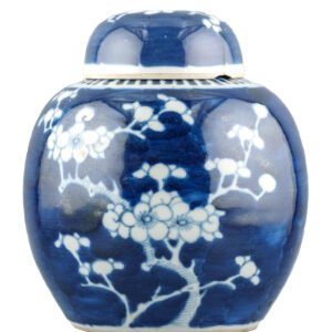 Chinese Guangxu Porcelain Ginger Jar Cover Blue White Qing Marked 19th Century