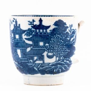 England Pearlware Cup Willow Pagoda Blue White Mason Miles Early 19th C
