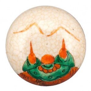 Chinese Crackle Glazed Porcelain Verte Cover for Ginger Jar Qing 19th Century