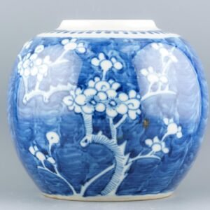 Chinese Porcelain Blue Plum Flower Ginger Jar Qing Marked 19th Century