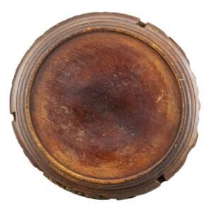 Chinese Carved Wood Stand Brown Pierced Scroll Base Qing Republic 20th C