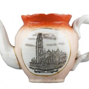 England Staffordshire Porcelain Teapot Church Boston Gilt Period 20th C