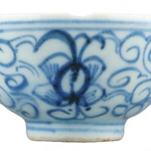 Chinese Export Cup Blue White Cobalt Porcelain Provincial Qing 19th Century
