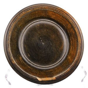 Chinese Carved Wood Brown Stand Display Round Base Qing Dynasty 19th Century