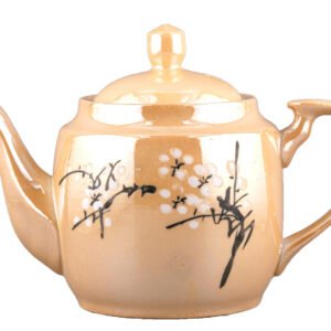 Chinese  Porcelain Teapot Glazed Brown Blossom Flower Qing Period 20th Century