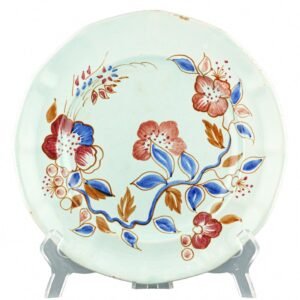 France Faience Plate Pottery Saint Clement Floral French Earthenware 19th C