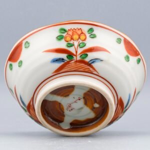 Japanese Porcelain Cup Imari Gilt Blue Flower Red Mark Meiji Period 19th C.