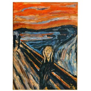 Painting Oil on Canvas The Scream Homage Framed Michal Bosza 1983