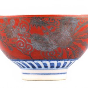 Japanese Porcelain Cup Imari Blue Red Arita Meiji Marked Period 19th C.