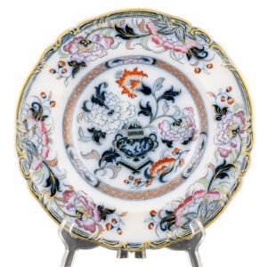 England Staffordshire Porcelain Plate Enamel Dragon Chinoiserie 19th Century