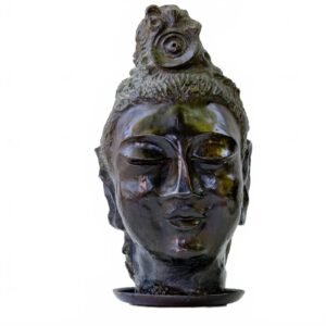 Heavy Chinese Bronzed Plaster Guanyin Head Sculpture Post Modern 20th Century