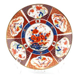 Japanese Porcelain Imari Gilt Plate Phoenix Blue Marked Period late 20th Century