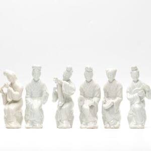 Chinese Figurine Blanc de Chine Dehua Ladies Musicians Hong Kong Mark W.C.W 20C
