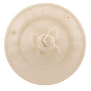 English Porcelain Lid Staffordshire White Finial Glaze Era 19th Century