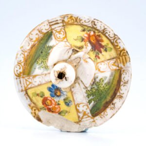 England Porcelain Cover for Vase Enamels Floral Gilt Period Regency 19th C.