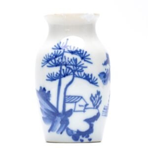 Chinese Porcelain Miniature Baluster Vase Blue White Glazed Late Period 20C