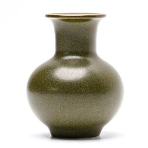 Chinese Porcelain Globular Vase Tea dust Glaze Miniature Monochrome Late 20C