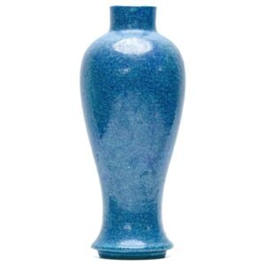 Chinese Porcelain Vase Robin Egg Blue Monochrome Glazed Baluster Qing Late 19C