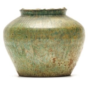 Chinese Olive Green Glazed Vase Jar Cunliffe Collection Han Period BC 206 AD 220