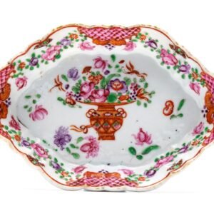 Chinese Porcelain Tea Stand Flower Bucket Famille Rose Gilt Qing Qianlong 18C