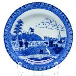 Chinese Porcelain Plate Blue Deshima Island Van Frytom Style Yongzheng Qing 18C