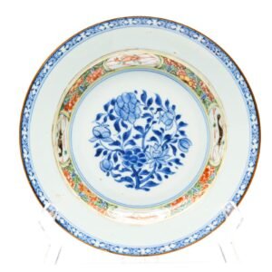 Chinese Porcelain Blue Famille Verte Gilt Crayfish Auspiscious Symbols Kangxi 18