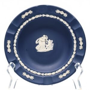 England Jasperware Porcelain Saucer Wedgwood Dark Blue Classical Relief Work 20C