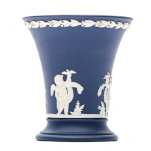 England Jasperware Porcelain Vase Wedgwood Dark Blue Classical Relief Work 20C