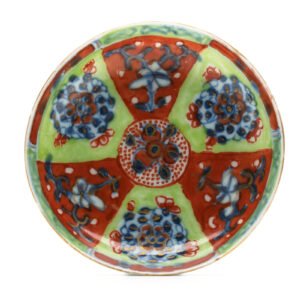 Chinese Qianlong Porcelain Saucer Clobbered Enamelled Western Mark Qing 18C
