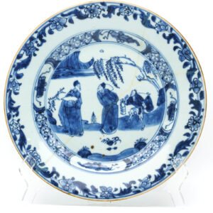 Chinese Porcelain Plate Blue White Romance of the Western Chamber Qing 18th C