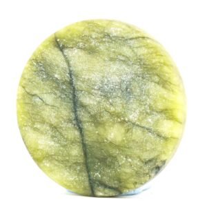Chinese Green Jade Pendant Circular Plaque Natural Stone Late 20th Century