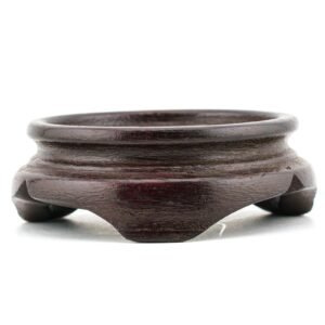 Chinese Carved Wood Legged Stand Hardwood Circle Qing Republic 20th Century