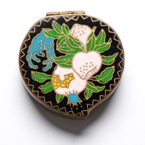 Chinese Cloisonne Trinket Gilt Export Famille Rose Enamel Fruit Hinged Early 20C