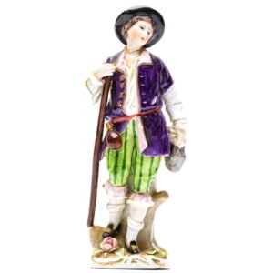 German Carl Thieme Dresden Porcelain Figurine of Noble Gent in Love Mark 1870’s