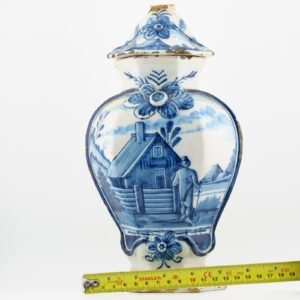 Dutch Claw Mark Delftware Vase Cover Porcelain Blue White Netherland 18th C